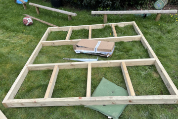 Base framed partially built