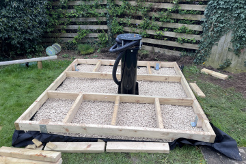 Base frame levelled and in place