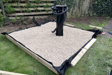 Base filled with cotswold stone
